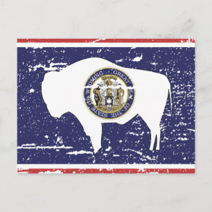 Flagga vintage WYOMING Vykort