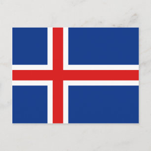Flagga vykort för island