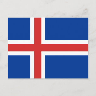 Flagga vykort för island