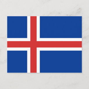 Flagga vykort för island
