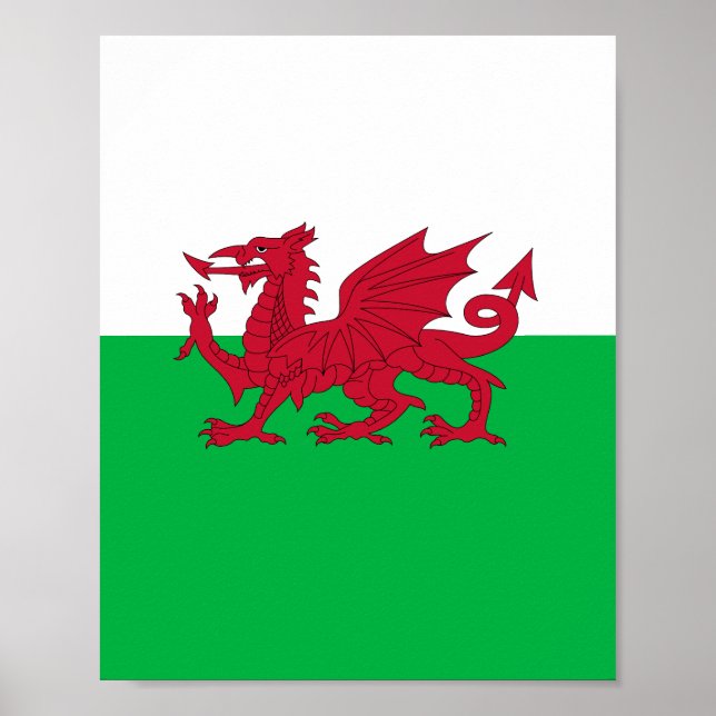 Flagga Wales (Cymru) Poster (Framsidan)