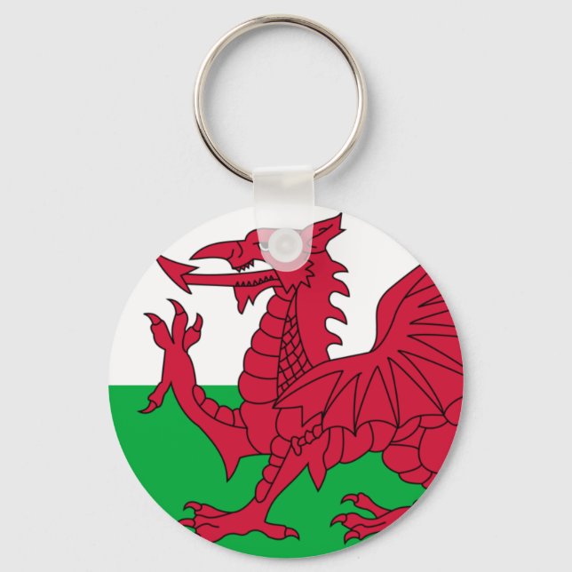 Flagga Wales Keychain Nyckelring (Framsida)