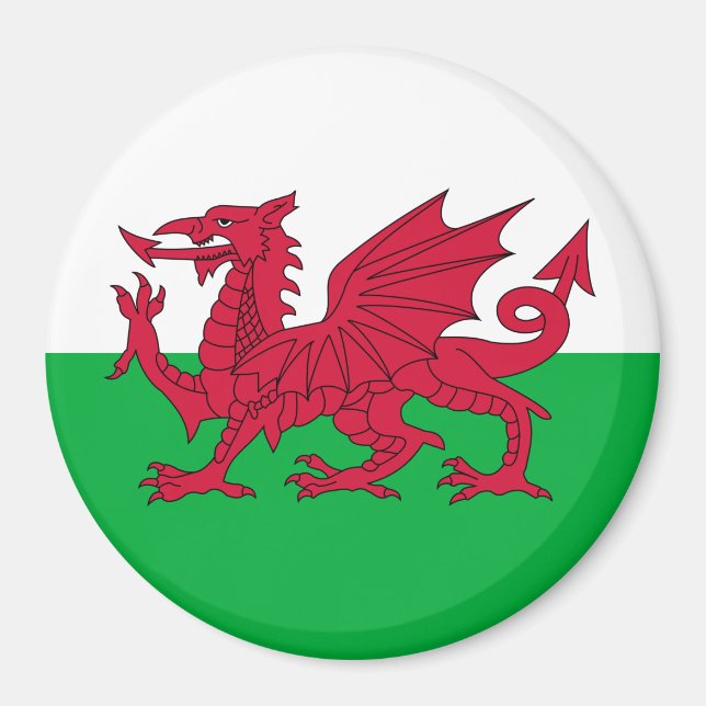 Flagga Wales Magnet (Framsidan)