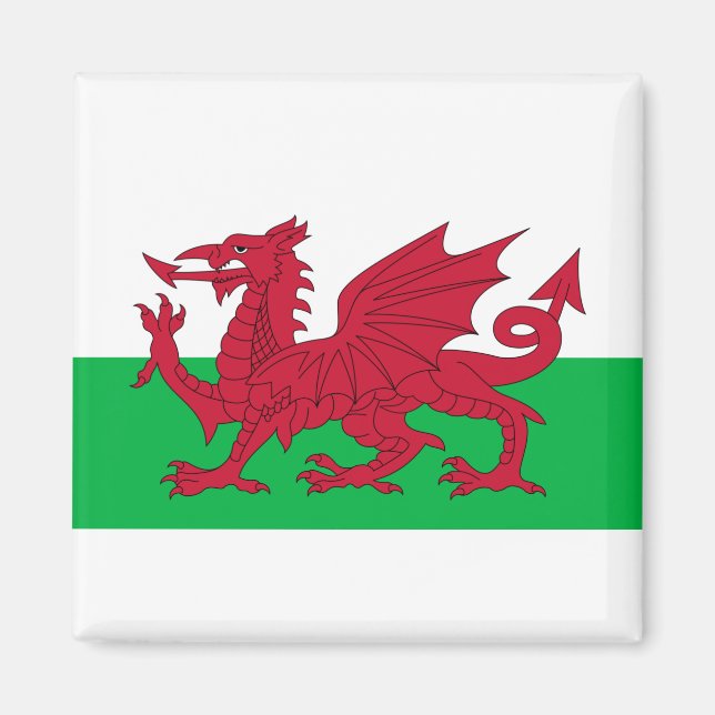 Flagga Wales Magnet (Framsidan)