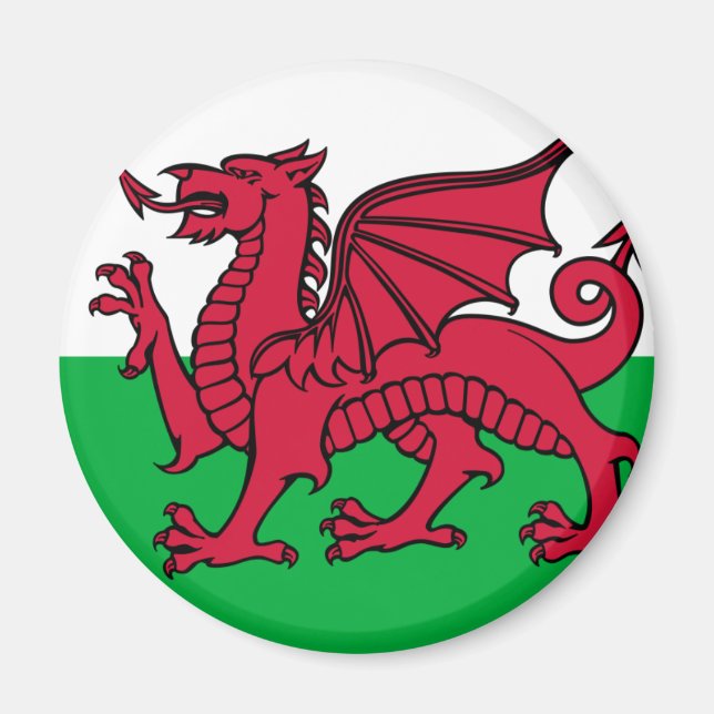 Flagga Wales Magnet (Framsidan)