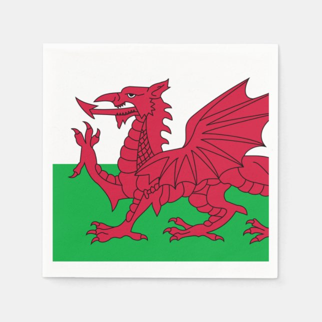 Flagga Wales Papper Napkins Pappersservett (Framsidan)