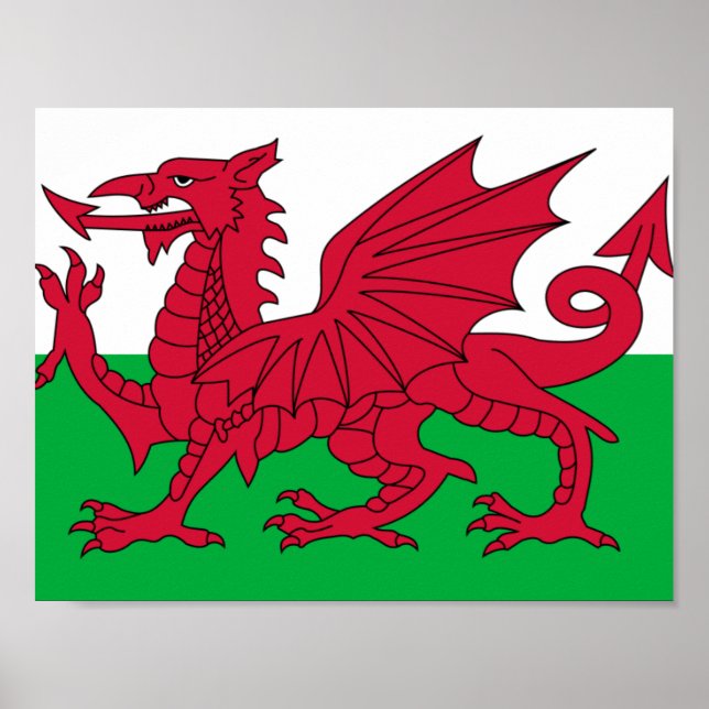 Flagga Wales Poster (Framsidan)