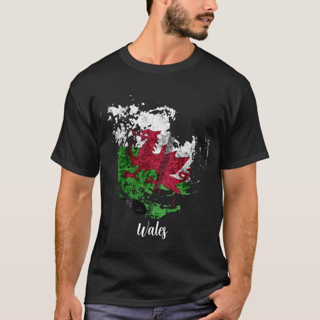 flagga Wales T Shirt (Framsida)