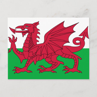 Flagga Wales Vykort