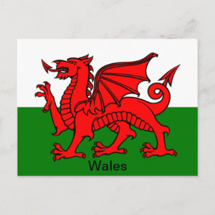 Flagga Wales Vykort
