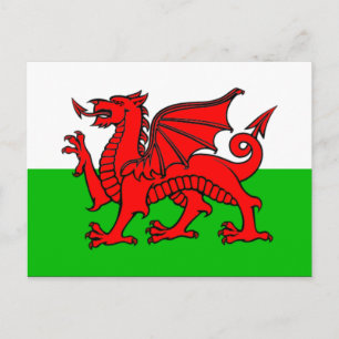Flagga Wales Vykort