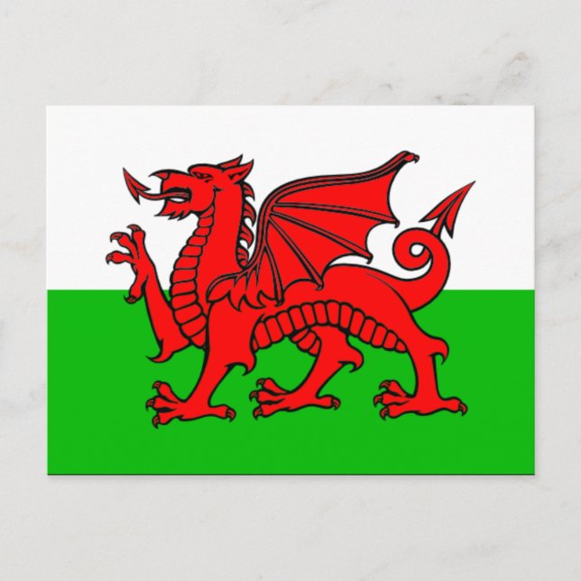 Flagga Wales Vykort (Framsida)