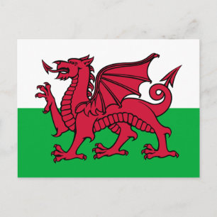 Flagga Wales Vykort