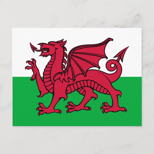 Flagga Wales Vykort (Framsida)