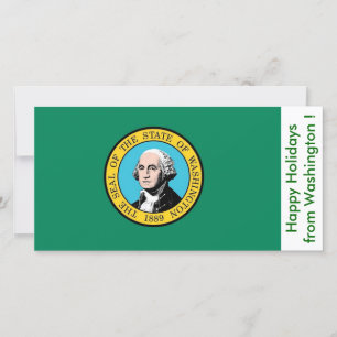 Flagga Washington, Glad helg från USA Julkort