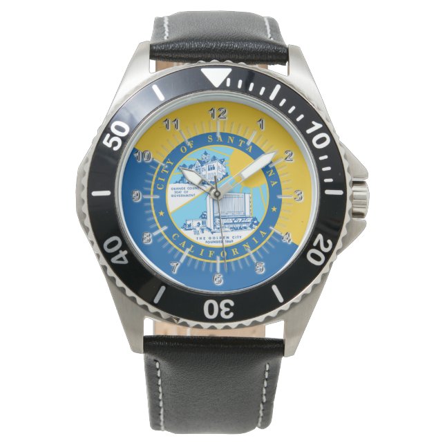 Flagga Watch i staden Santa Ana (Kalifornien) Armbandsur (Framsida)