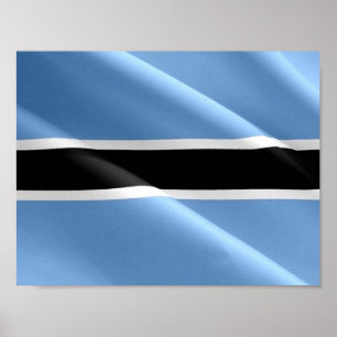 Flagga Wave BOTSWANA - Poster