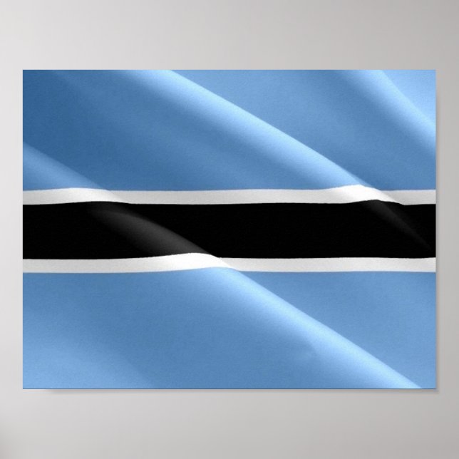 Flagga Wave BOTSWANA - Poster (Framsidan)