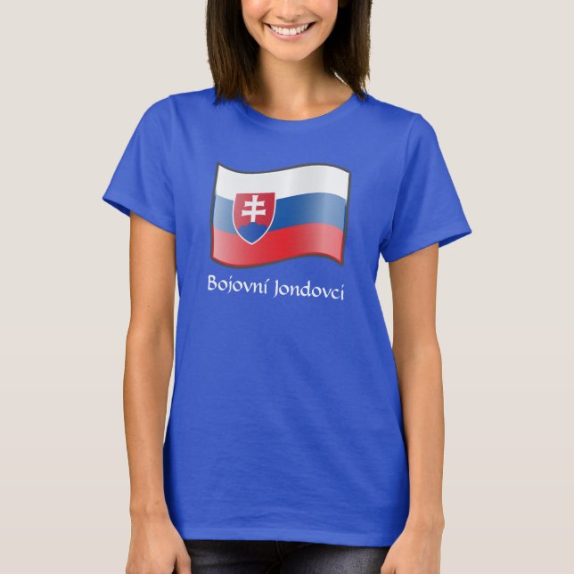 Flagga Wave Slovakia Bojovní Jondovci T-Shirt (Framsida)