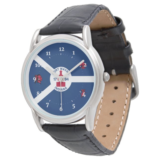 Flagga Wayne, Indiana Armbandsur (Vinklad)