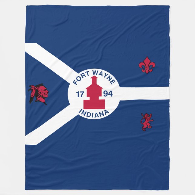 Flagga Wayne, Indiana Fleece Blanket (Framsidan)