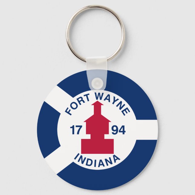 Flagga Wayne, Indiana Keychain Nyckelring (Framsida)