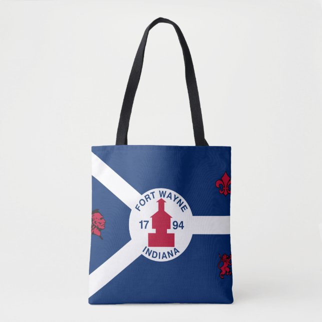 Flagga Wayne, Indiana Tote Bag Tygkasse (Framsida)