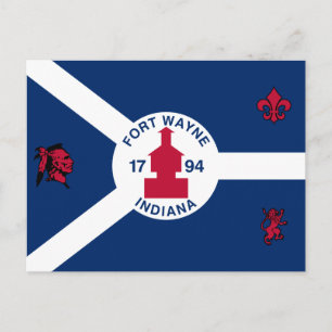 Flagga Wayne, Indiana-vykort Vykort