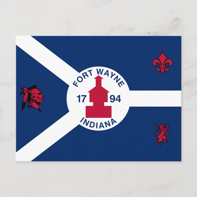 Flagga Wayne, Indiana-vykort Vykort (Framsida)