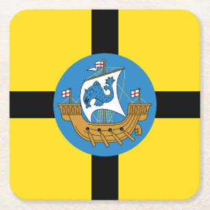 Flagga Wellington City, Nya Zeeland Underlägg Papper Kvadrat