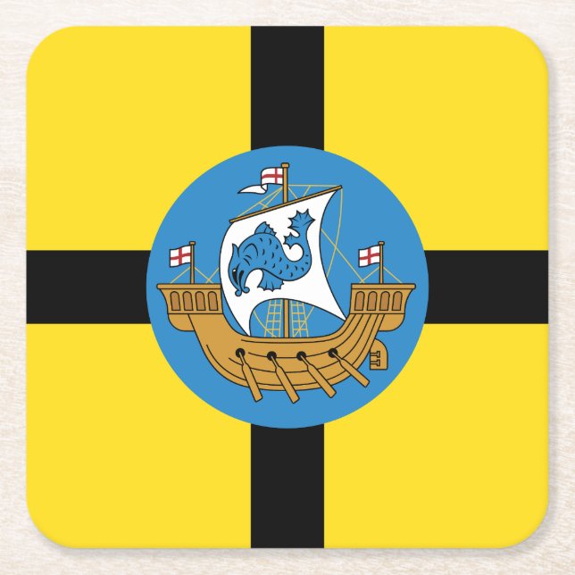 Flagga Wellington City, Nya Zeeland Underlägg Papper Kvadrat (Framsidan)