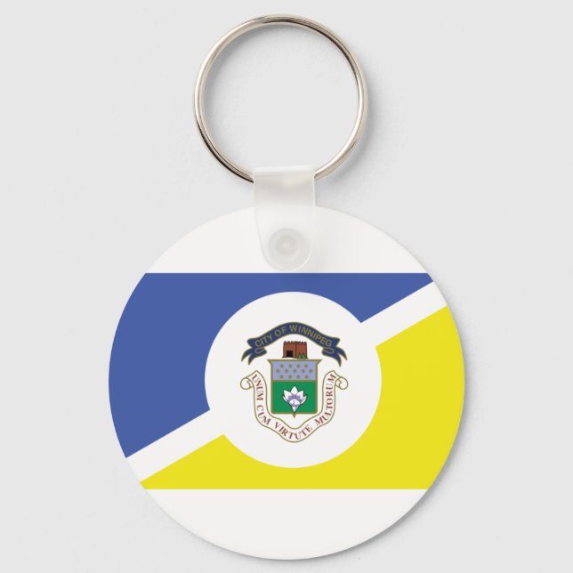 Flagga Winnipeg, Manitoba Keychain Nyckelring (Framsida)