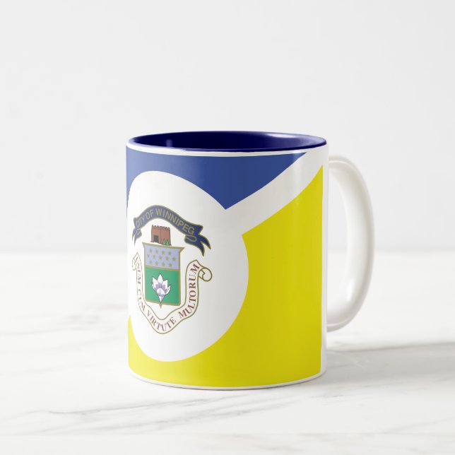 Flagga Winnipeg, Manitoba Two-Tone Coffee Mugg (Framsida höger)