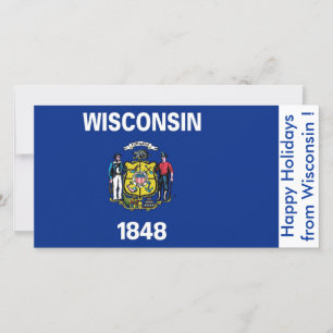 Flagga Wisconsin, Glad helg från USA Julkort