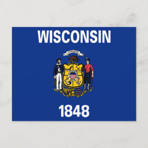 Flagga Wisconsin Vykort