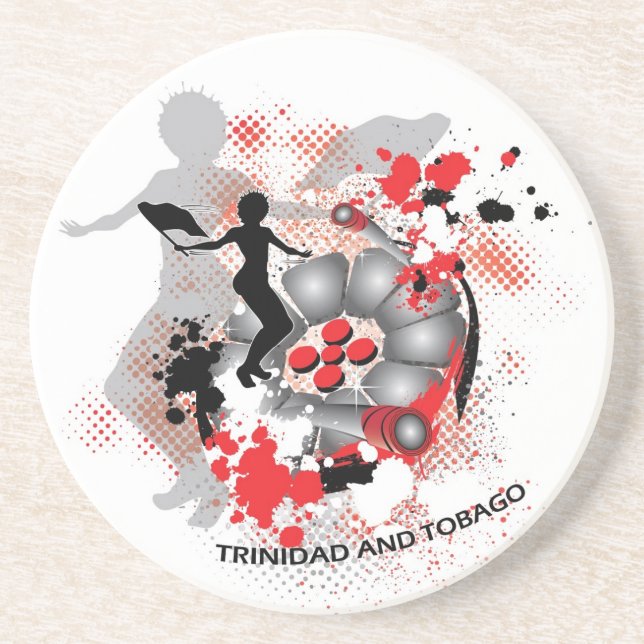 Flagga Woman och Steelpan Underlägg Sandsten (Framsidan)