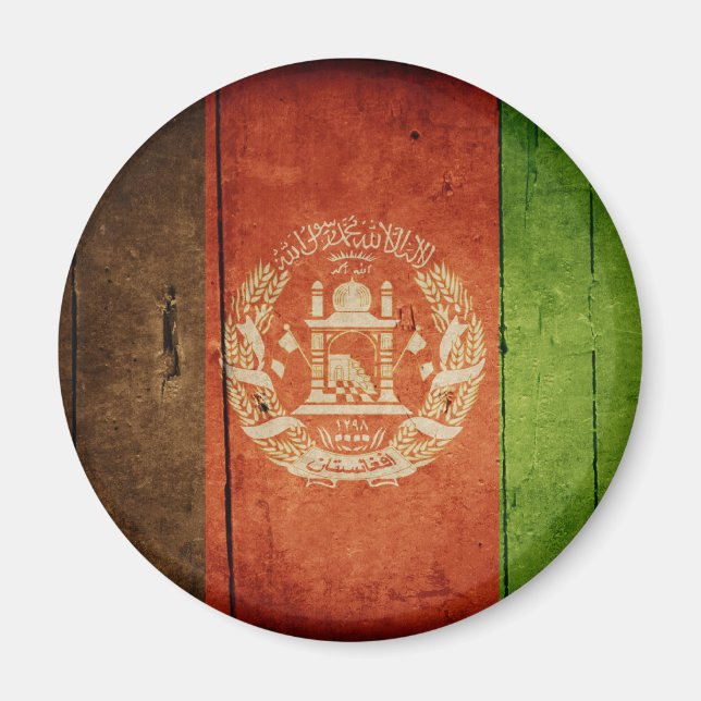 Flagga Wood Afghanistan; Afghanistan Magnet (Framsidan)