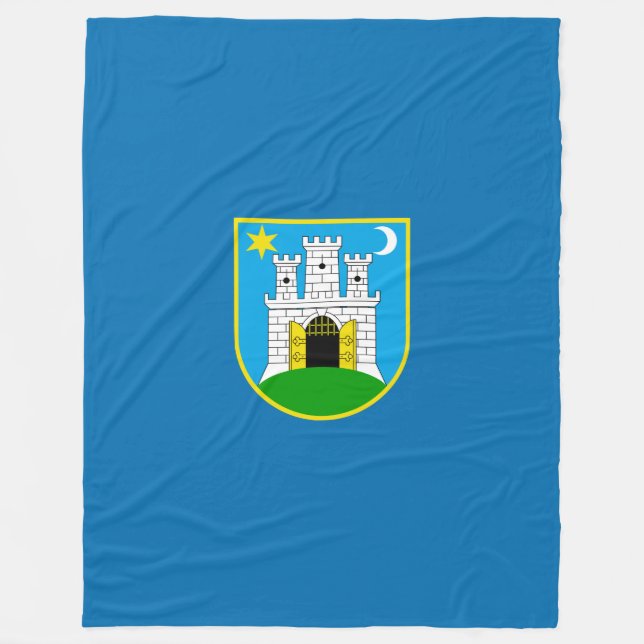 Flagga Zagreb, Kroatien Fleece Blanket (Framsidan)