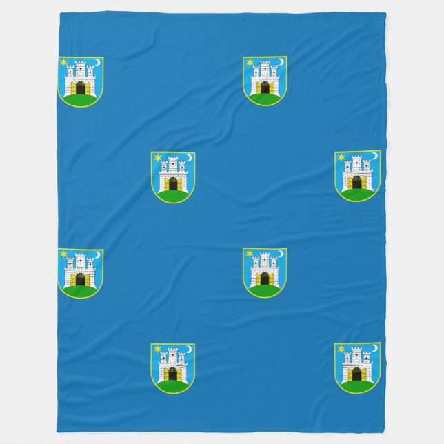 Flagga Zagreb, Kroatien Fleece Blanket (Framsidan)