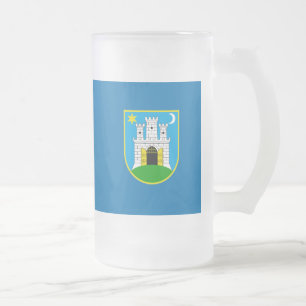 Flagga Zagreb, Kroatien Frosted Glass Beer Mugg