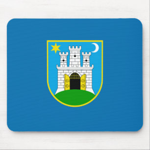 Flagga Zagreb, Kroatien Mouse Pad Musmatta
