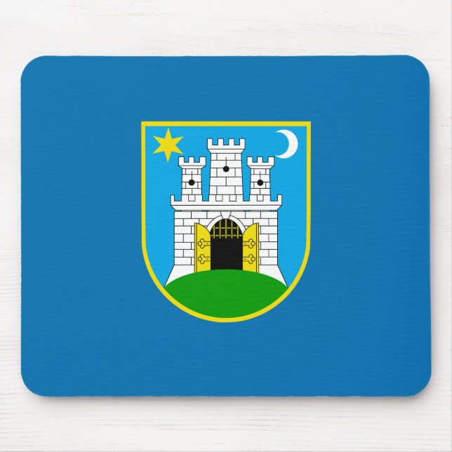 Flagga Zagreb, Kroatien Mouse Pad Musmatta (Framsidan)