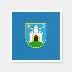 Flagga Zagreb, Kroatien Napkins Pappersservett