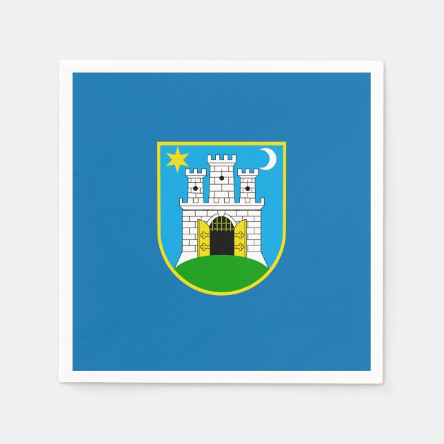 Flagga Zagreb, Kroatien Napkins Pappersservett (Framsidan)