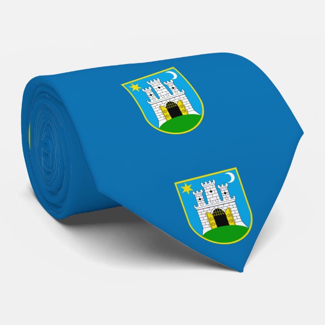 Flagga Zagreb, Kroatien Neck Tie Slips (Rullad)