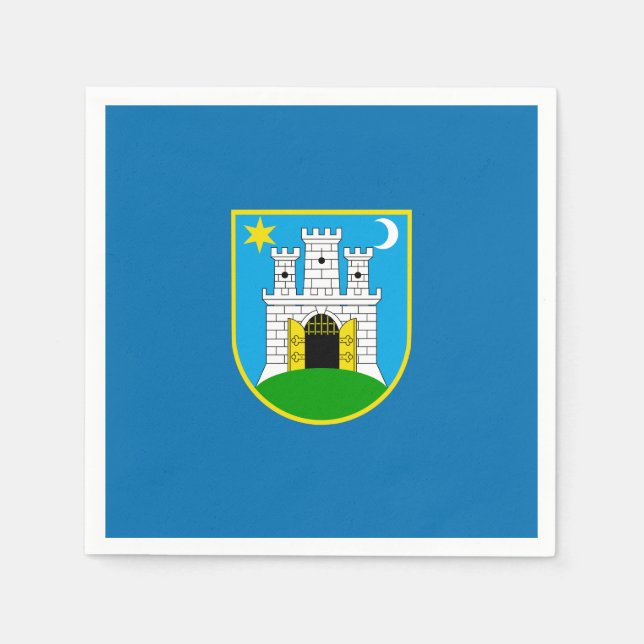 Flagga Zagreb, Kroatien Pappersservett (Framsidan)