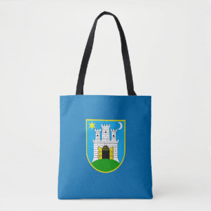 Flagga Zagreb, Kroatien Tote Bag Tygkasse