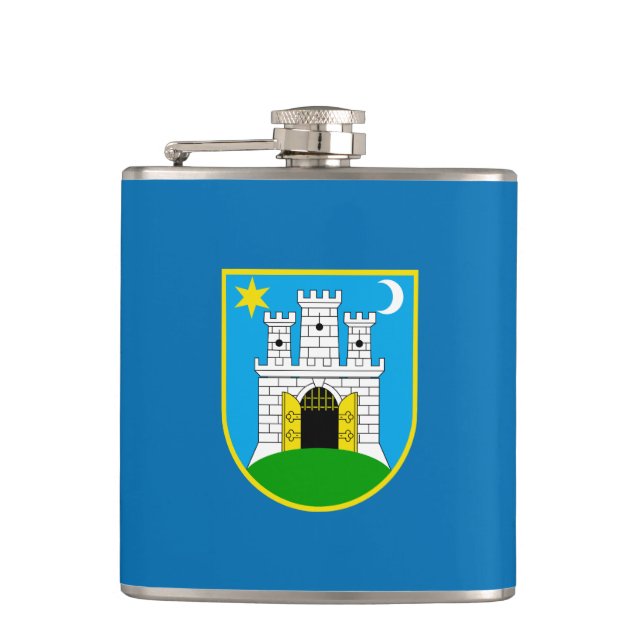 Flagga Zagreb, Kroatiens höftkolv Fickplunta (Framsidan)