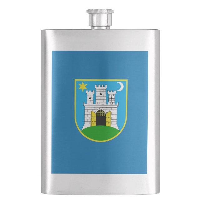 Flagga Zagreb, kroatiska kolven Fickplunta (Framsidan)