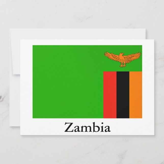 Flagga Zambia Julkort (Framsida)